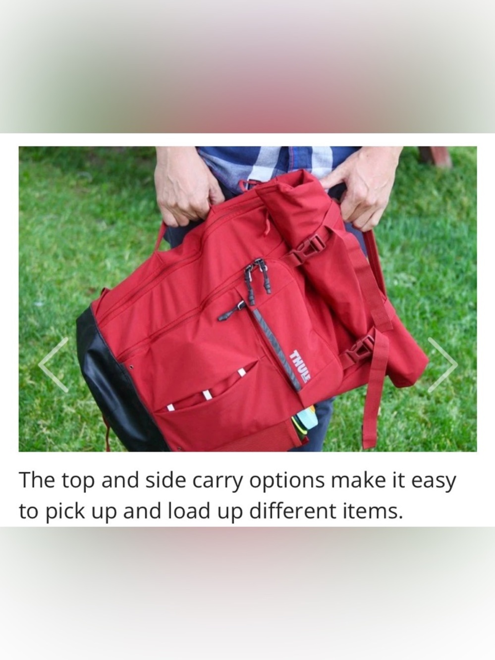 Thule Paramount 24L Daypack in Red Feather, a durable, roll-top backpack - Picture 7 of 11